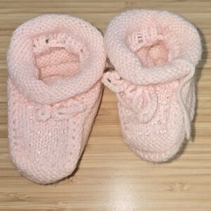 Cozy Pink Knit Baby Booties